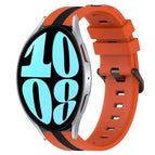 For Samsung Galaxy Watch 6 44mm / Orange+Black