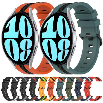 20mm Two-Tone Silicone Watch Band for Samsung Galaxy Watch 6