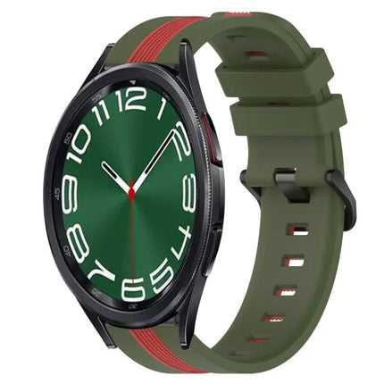 20mm Two-Tone Silicone Watch Band For Galaxy Watch 5 And 6