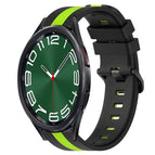 For Samsung Galaxy Watch 6 Classic 43mm / Black+Lime Green