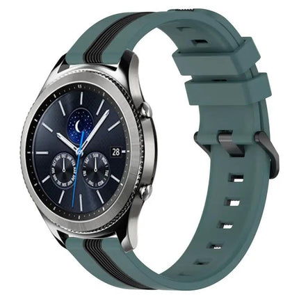 22mm Two-Tone Silicone Watch Band For Samsung Gear S3