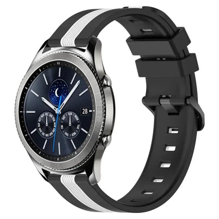 22mm Two-Tone Silicone Watch Band For Samsung Gear S3