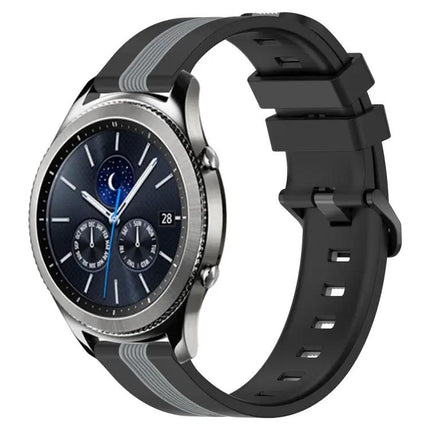22mm Two-Tone Silicone Watch Band For Samsung Gear S3