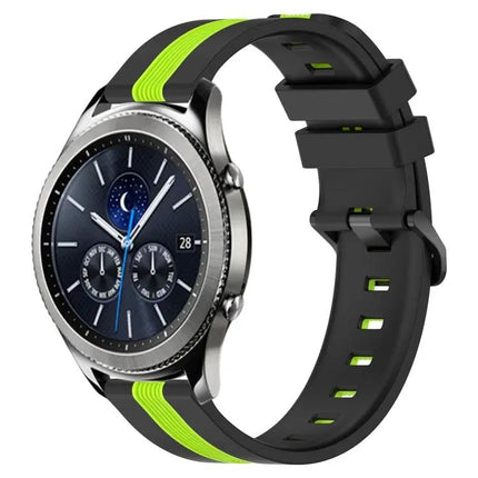 22mm Two-Tone Silicone Watch Band For Samsung Gear S3