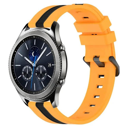 22mm Two-Tone Silicone Watch Band For Samsung Gear S3