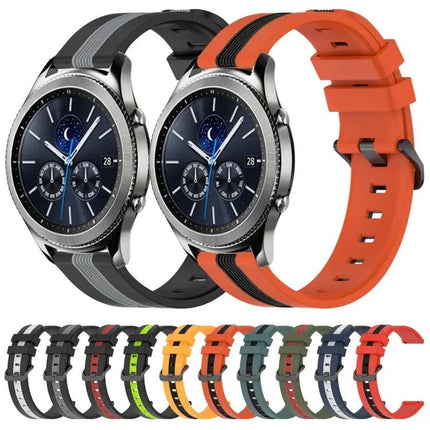 22mm Two-Tone Silicone Watch Band For Samsung Gear S3