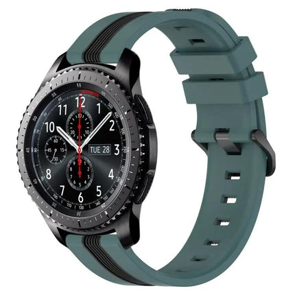 22mm Two-Tone Silicone Watch Band For Samsung Gear S3
