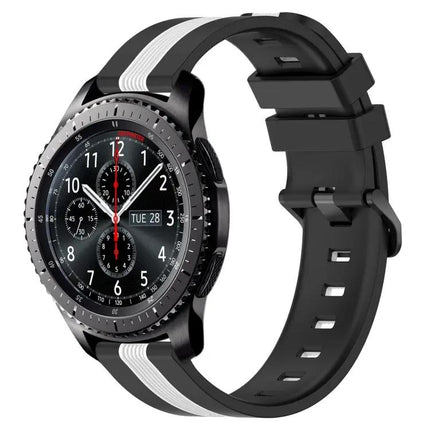 22mm Two-Tone Silicone Watch Band For Samsung Gear S3