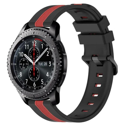 22mm Two-Tone Silicone Watch Band For Samsung Gear S3