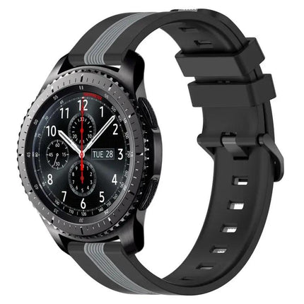 22mm Two-Tone Silicone Watch Band For Samsung Gear S3