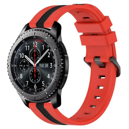 22mm Two-Tone Silicone Watch Band For Samsung Gear S3