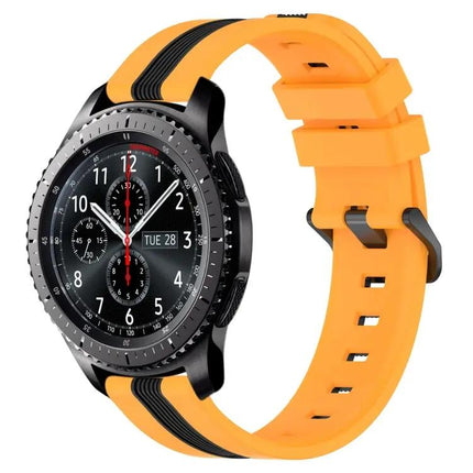 22mm Two-Tone Silicone Watch Band For Samsung Gear S3
