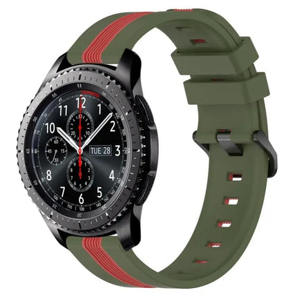 22mm Two-Tone Silicone Watch Band For Samsung Gear S3