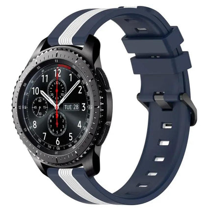 22mm Two-Tone Silicone Watch Band For Samsung Gear S3