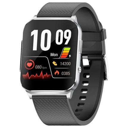 Essential Smart Watch for Everyday Health and Activity Monitoring - black wearable showing time, heart rate, steps and sleep icons