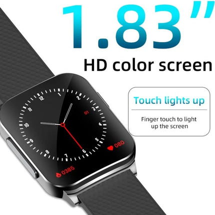 Essential Smart Watch for Everyday Health and Activity Monitoring - 1.83" HD color screen fitness watch showing heart rate, steps and touch-to-light display