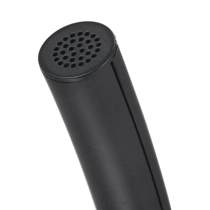 A Reliable Microphone for Daily Home Office Meetings and Calls black USB desktop mic close-up showing grille and slim boom for clear voice