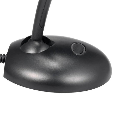A Reliable Microphone for Daily Home Office Meetings and Calls - close-up of black USB microphone base with mute button