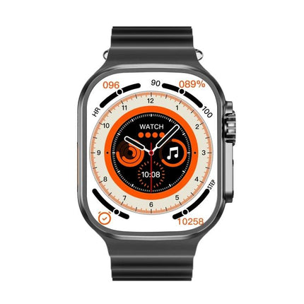 Keep track of your health with this everyday smart watch — metallic smartwatch showing heart rate, steps, sleep and activity tracking on orange circular display