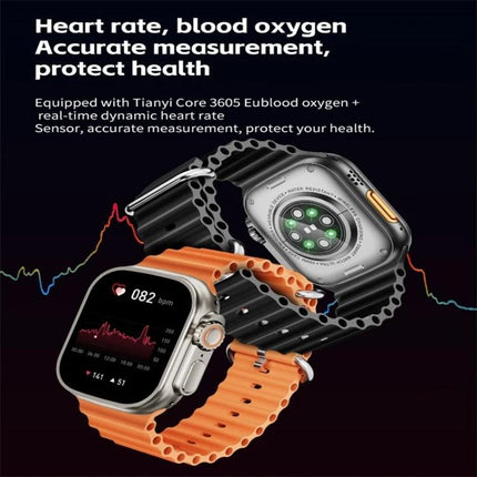 Keep track of your health with this everyday smart watch, orange-strapped smartwatch showing heart rate, sleep and SPO2 monitoring