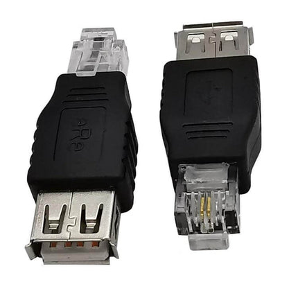 JUNSUNMAY USB Female to RJ11 Adapter for Telephone Data Transfer - black USB female to RJ11 telephone data transfer connector