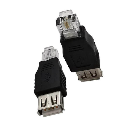 JUNSUNMAY USB Female to RJ11 Adapter for Telephone Data Transfer black USB female to RJ11 telephone connector for data transfer