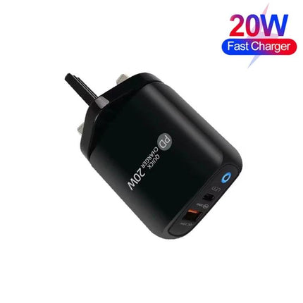 Charger for Everyday Phone Powering at Home and Travel - 20W dual-port fast charger for smartphones and tablets, compact travel-ready adapter