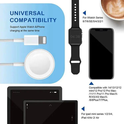Magnetic 2-in-1 Charging Cable 1.2m for Apple Watch iPhone