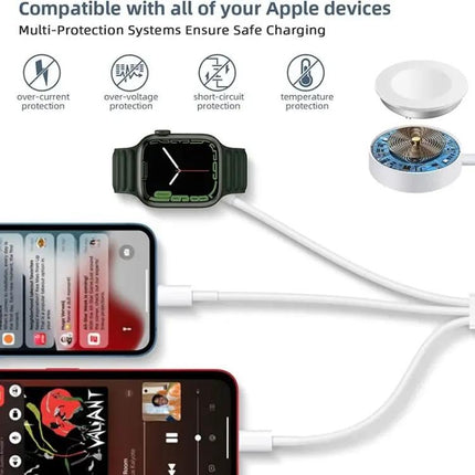 3-in-1 Magnetic Charge Cable for Apple Watch and iPhone 4ft