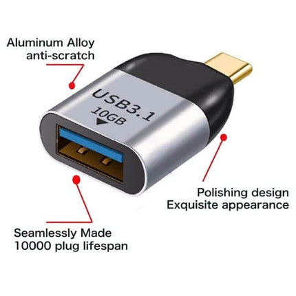 USB Type C to Type A Adapter for Data Transfer on Laptops and Phones - USB3.1 aluminum anti-scratch adapter for phones, laptops, external storage