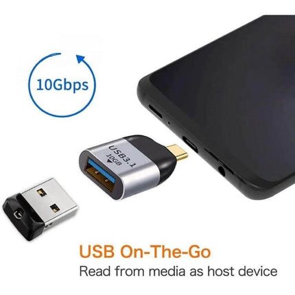 USB Type C to Type A Adapter for Data Transfer on Laptops and Phones - USB 3.1 OTG 10Gbps connector for phone to USB-A flash drive