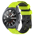 For Samsung Galaxy Watch3 45mm / Lime Green + Black