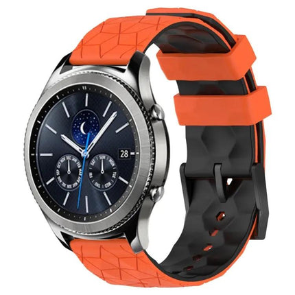 22mm Silicone Football-Texture Two-Tone Band for Gear S3