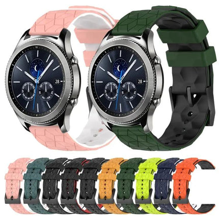 22mm Silicone Football-Texture Two-Tone Band for Gear S3