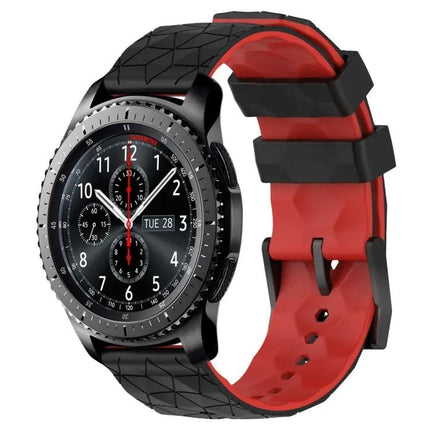 22mm Silicone Football-Texture Two-Tone Band for Gear S3
