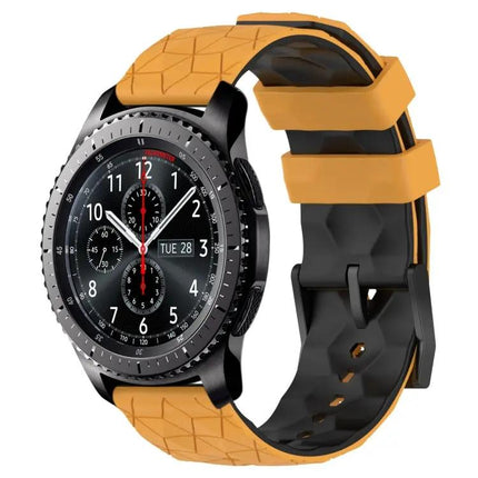 22mm Silicone Football-Texture Two-Tone Band for Gear S3