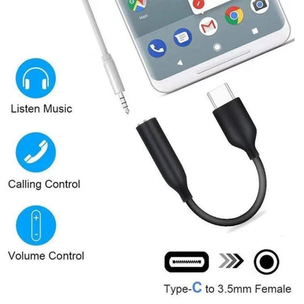 Adapter for Connecting Headphones to Smartphones Daily - USB C to 3.5mm adapter for music, calls and volume control on Type C phones