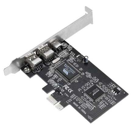 Firewire Expansion Card for Connecting Devices to Desktop PCs showing dual IEEE 1394b ports and PCIe connector