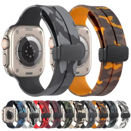 Camouflage Silicone Magnetic Clasp Band Apple Watch 49/45mm