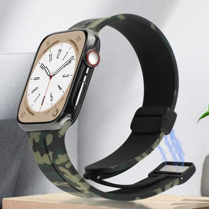 Camouflage Silicone Magnetic Clasp Band Apple Watch 49/45mm