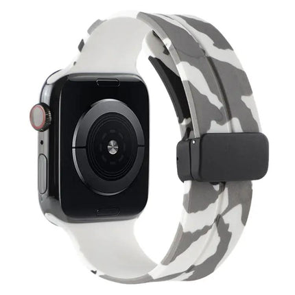 Camouflage Silicone Apple Watch Band 41mm Magnetic Clasp