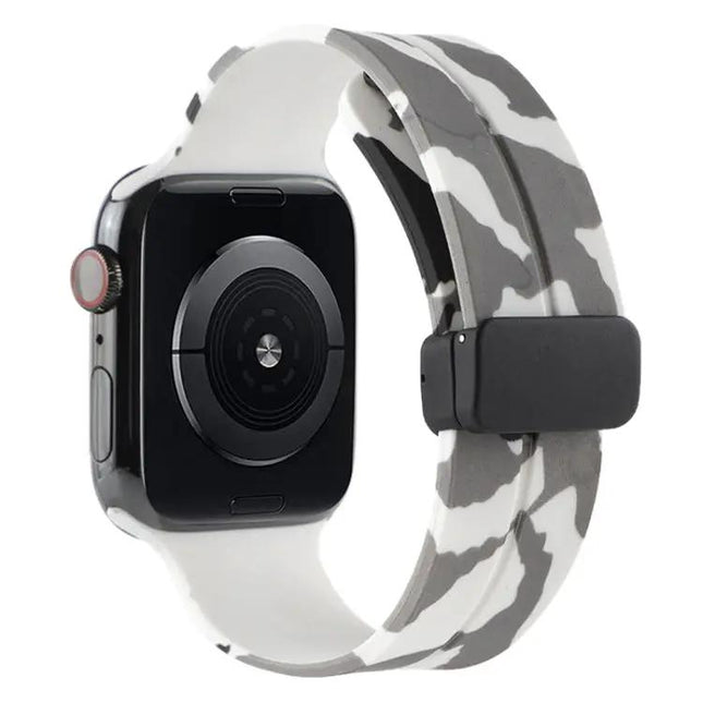 Camouflage Silicone Apple Watch Band 41mm Magnetic Clasp | Syndmart