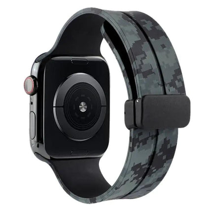 Camouflage Silicone Apple Watch Band 41mm Magnetic Clasp
