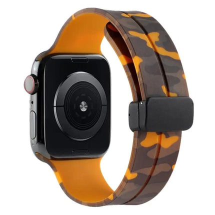 Camouflage Silicone Apple Watch Band 41mm Magnetic Clasp