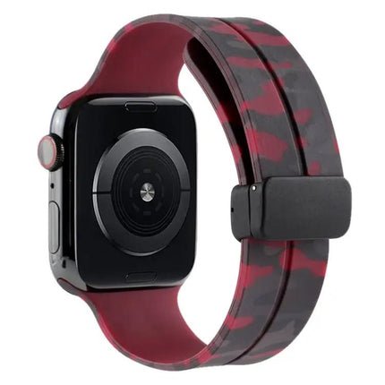 Camouflage Silicone Apple Watch Band 41mm Magnetic Clasp