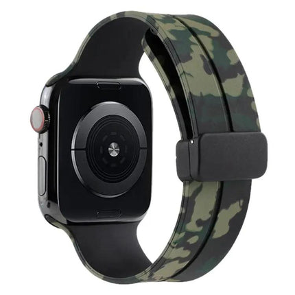 Camouflage Silicone Apple Watch Band 41mm Magnetic Clasp