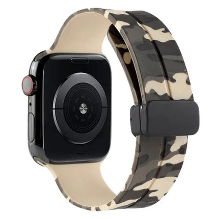 Camouflage Silicone Apple Watch Band 41mm Magnetic Clasp