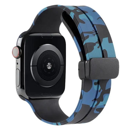 Camouflage Silicone Apple Watch Band 41mm Magnetic Clasp