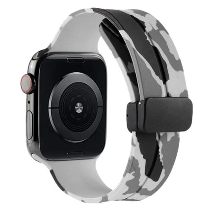 Camouflage Silicone Apple Watch Band 41mm Magnetic Clasp