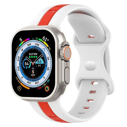 Two-Tone Silicone Watch Band For Apple Watch Ultra 49mm